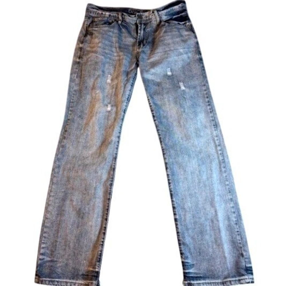Chip and Pepper Jeans Men's 32 Light Wash Distressed Straight Leg Denim Pants